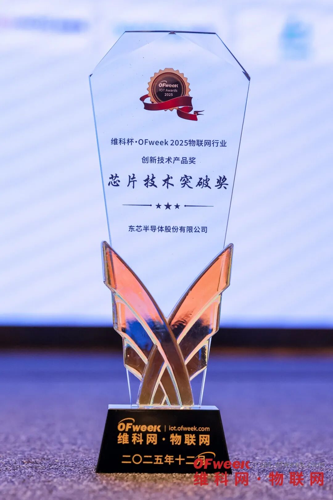 东芯半导体荣获2025年度芯片技术突破奖