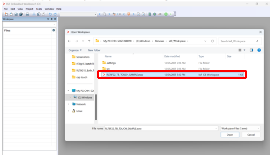 瑞萨RL78/F22 MCU基于IAR开发环境创建触摸应用样例工程