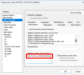 瑞萨RL78/F22 MCU基于IAR开发环境创建触摸应用样例工程