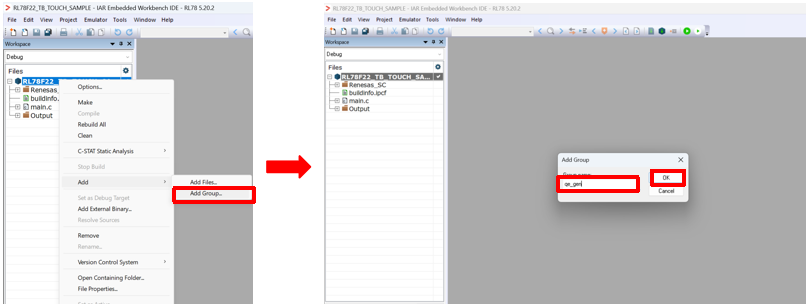 瑞萨RL78/F22 MCU基于IAR开发环境创建触摸应用样例工程