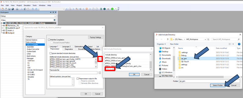 瑞萨RL78/F22 MCU基于IAR开发环境创建触摸应用样例工程