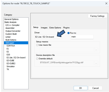 瑞萨RL78/F22 MCU基于IAR开发环境创建触摸应用样例工程