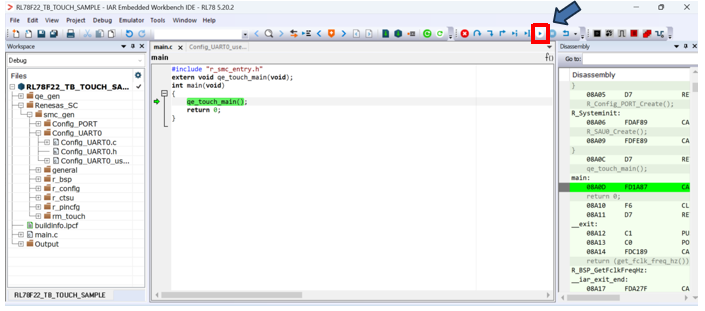 瑞萨RL78/F22 MCU基于IAR开发环境创建触摸应用样例工程